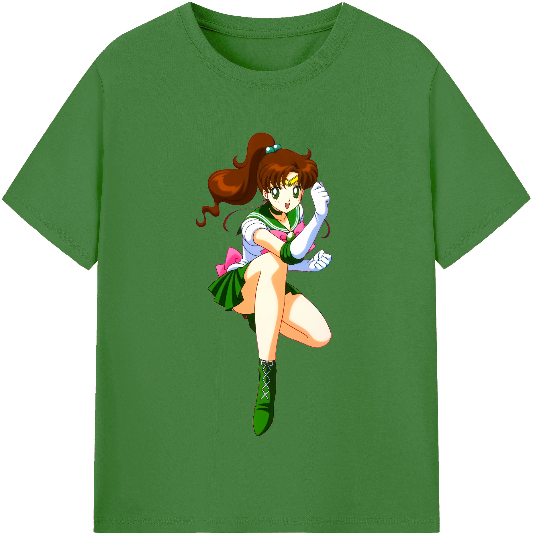 （画像用） 美少女戦士セーラームーン 木野 まこと きの まこと Sailor Moon Kino Makoto （セーラージュピター；Sailor Jupiter） レディースカジュアルプリントTシャツ（綿100％）